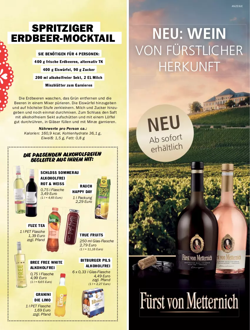 Aktueller Prospekt Hit - Prospekte - von 02.07 bis 31.12.2023 - strona 29 - produkty: alkohol, beere, beeren, bitburger, bitburger pils, bree, burger, eier, eis, eiswürfel, erdbeere, erdbeeren, flasche, fuze tea, garnier, Gläser, granini, granini die limo, Happy Day, leine, limo, Löffel, milch, minze, Mixer, pils, Rauch, rwe, saft, sekt, Ti, true fruits, wein, würfel, zucker