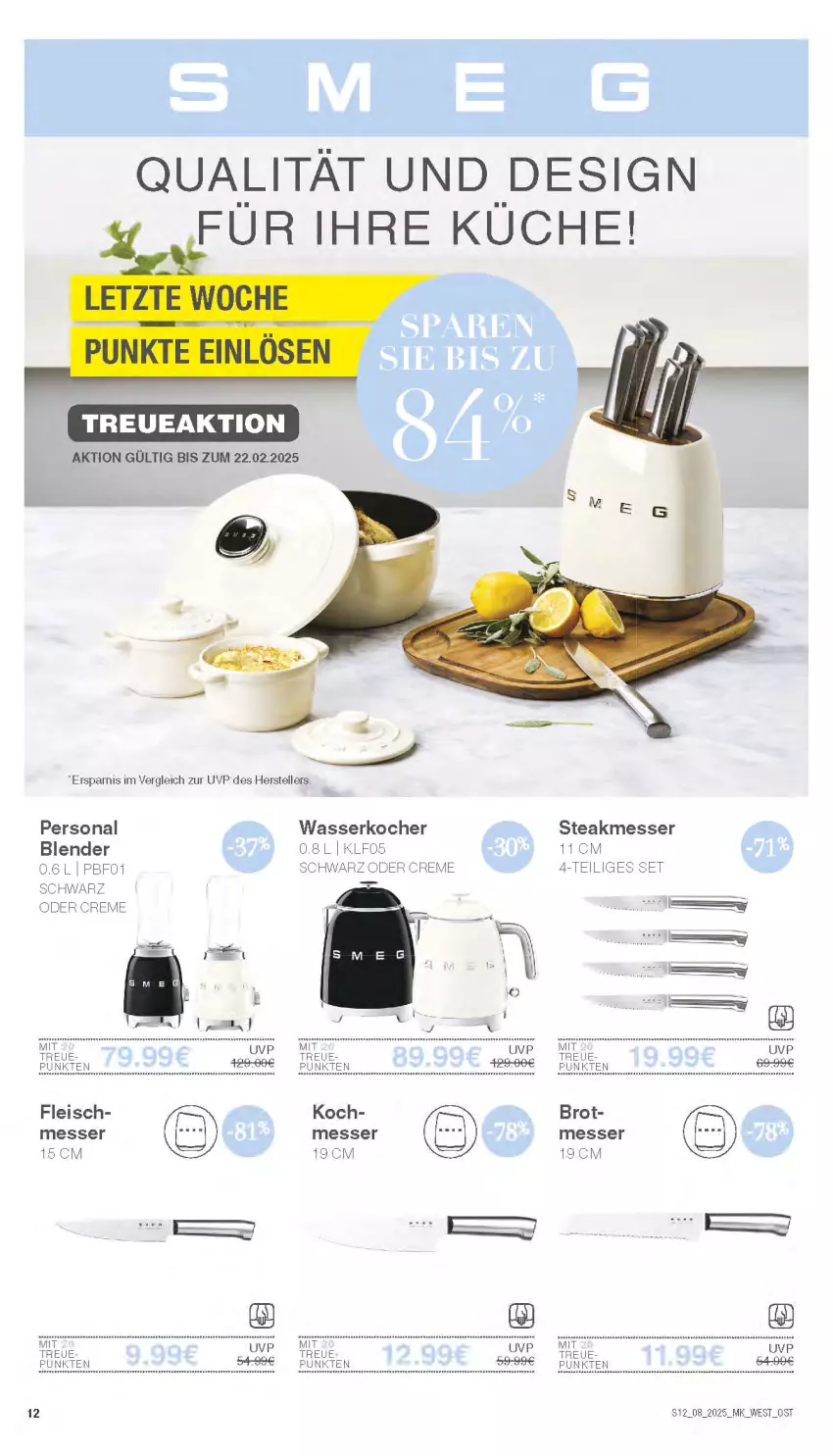 Aktueller Prospekt Marktkauf - Prospekt - von 16.02 bis 22.02.2025 - strona 12 - produkty: Blender, brot, creme, eis, elle, fleisch, Kocher, küche, messer, Persona, steak, teller, Ti, wasser, wasserkocher