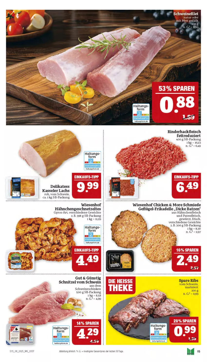 Aktueller Prospekt Marktkauf - Prospekt - von 16.02 bis 22.02.2025 - strona 15 - produkty: dell, eis, elle, filet, fleisch, Geflügel, geschnetzeltes, gewürz, gyros, hackfleisch, Hähnchenfleisch, Hähnchengeschnetzeltes, kasseler, lachs, pute, reis, rind, rinder, rinderhackfleisch, schinken, schnitzel, schwein, schweine, spare ribs, Ti, wein, weine, wiesenhof, Zelt, ZTE