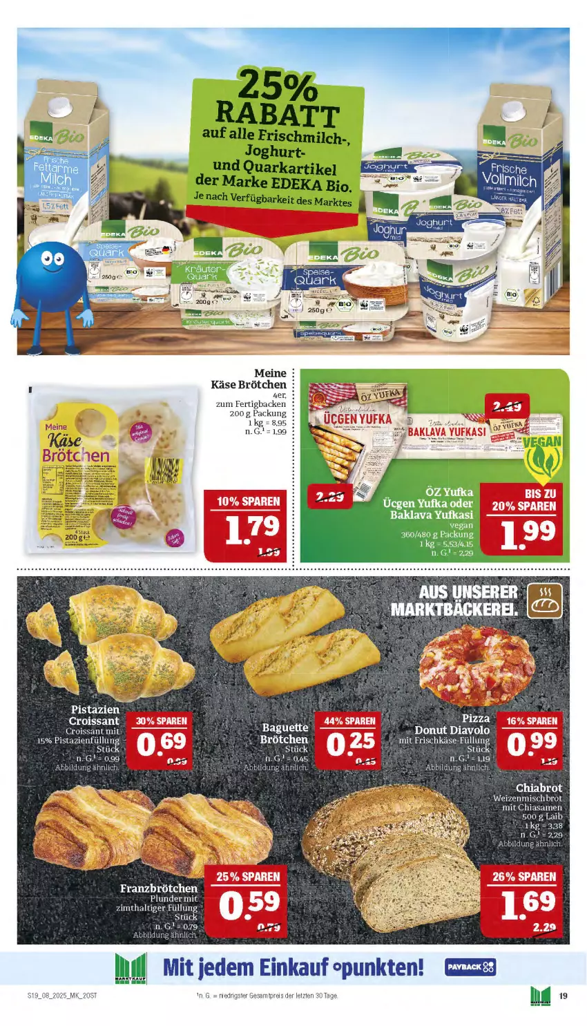 Aktueller Prospekt Marktkauf - Prospekt - von 16.02 bis 22.02.2025 - strona 19 - produkty: baguette, Baklava, brötchen, Donut, eis, Käse, pistazien, Plunder, reis, Ti, ZTE