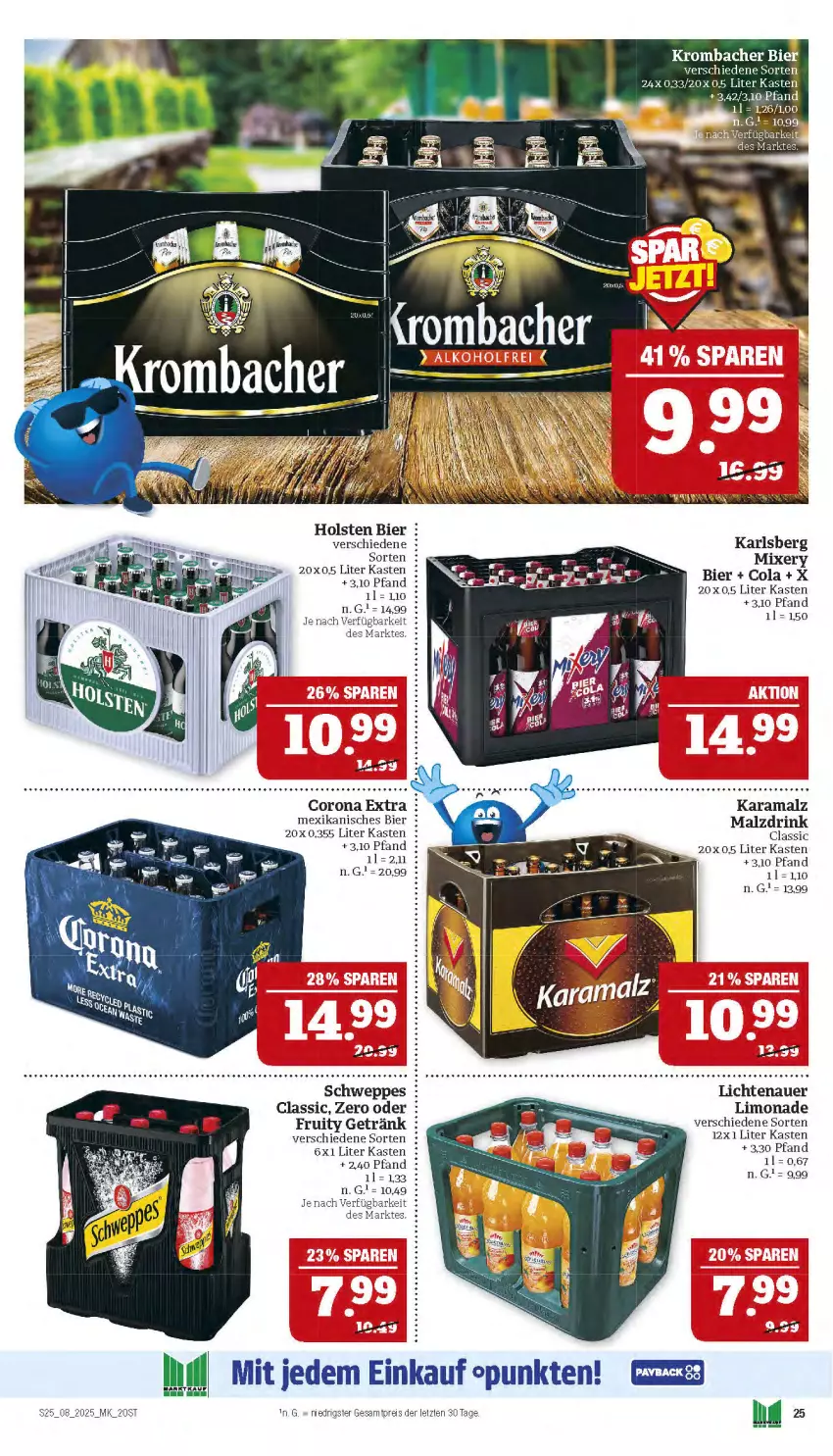 Aktueller Prospekt Marktkauf - Prospekt - von 16.02 bis 22.02.2025 - strona 25 - produkty: auer, bier, cola, corona, corona extra, drink, eis, getränk, holsten, karamalz, karlsberg, krombache, krombacher, lichtenauer, limo, limonade, malz, rama, reis, schweppes, ZTE