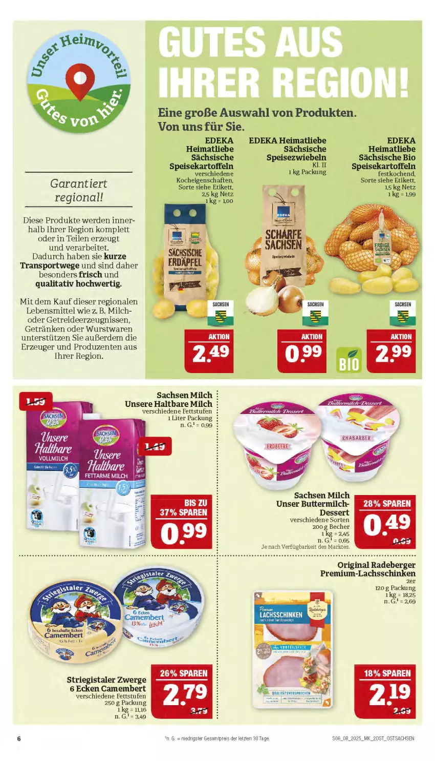 Aktueller Prospekt Marktkauf - Prospekt - von 16.02 bis 22.02.2025 - strona 6 - produkty: Berger, bio, butter, buttermilch, camembert, deka, dell, dessert, eis, ente, erde, getränk, getränke, gin, haltbare milch, kartoffel, kartoffeln, lachs, lachsschinken, lebensmittel, milch, radeberger, reis, sac, schinken, speisekartoffeln, Sport, Ti, wurst, ZTE