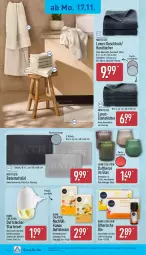 Gazetka promocyjna Aldi Nord - Von Montag - Gazetka - ważna od 22.11 do 22.11.2025 - strona 16 - produkty: auer, Bad, badematte, Bau, baumwolle, Duftkerze, duschtuch, Gästetücher, gin, handtücher, kerze, reine baumwolle, Ria, Ti, tuc, tücher, wolle, ZTE