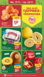 Gazetka promocyjna Aldi Nord - Von Montag - Gazetka - ważna od 22.11 do 22.11.2025 - strona 2 - produkty: aldi, clementinen, eis, früchte, kiwi, kiwifruit, mandarine, mandarinen, paprika, paprika rot, Pomelo, reis, Schal, Schale, tafeltrauben, Ti, trauben, ZTE
