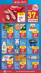 Gazetka promocyjna Aldi Nord - Von Montag - Gazetka - ważna od 22.11 do 22.11.2025 - strona 32 - produkty: albray, aldi, angebot, angebote, babybel, bärenmarke, Becher, braten, Burrata, butter, buttermilch, chavroux, choco fresh, cin, curry, currywurst, ferrero, flasche, frische milch, frischkäse, gin, grill, grünländer, Käse, käsescheiben, Kinder, Kinder Choco fresh, kräuter, kräutern, leberwurst, milch, Müller, reine buttermilch, riegel, Spezi, St. Albray, Ti, weichkäse, wurst, ziegenfrischkäse