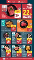 Gazetka promocyjna Aldi Nord - Von Montag - Gazetka - ważna od 22.11 do 22.11.2025 - strona 4 - produkty: braten, brustfilet, eis, filet, fleisch, gewürz, grill, hackfleisch, hähnchenbrust, hähnchenbrustfilet, kasseler, Kasselerbraten, mais, natur, Ofen, Pangasius, rind, rwe, schwein, steak, steaks, tafelspitz, Ti, wein