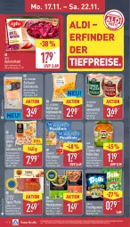 Gazetka promocyjna Aldi Nord - Von Montag - Gazetka - ważna od 22.11 do 22.11.2025 - strona 6 - produkty: aldi, apfel, aus der tiefkühlung, beutel, butter, chorizo, eis, elle, ente, Entenkeule, erbsen, frucht, fruchtgummi, garnelen, gin, iglo, jamón serrano, junge erbsen, küche, Küchen, Kürbis, latte, maultaschen, piccolinis, reis, rotkohl, serrano, Spezi, Tapas, Tasche, taschen, Ti, tiefpreis, trolli, trolli fruchtgummi, wagner, Wild, würfel, ZTE