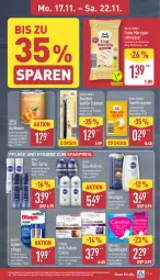 Gazetka promocyjna Aldi Nord - Von Montag - Gazetka - ważna od 22.11 do 22.11.2025 - strona 9 - produkty: aloe vera, aprikose, aprikosen, bourbon, bourbonvanille, carefree, creme, deo, duschgel, eis, flasche, frucht, gin, Lippenpflege, marzipan, nivea, reis, roll-on, slip, slipeinlagen, tagescreme, Ti, vanille, ZTE, zucker