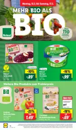 Gazetka promocyjna Lidl - Aktionsprospekt - Gazetka - ważna od 17.02 do 17.02.2024 - strona 10 - produkty: apfel, bier, bio, bioland, Brei, eis, frischkäse, frucht, gewinnspiel, hafer, haferflocken, Käse, Kinder, Körniger Frischkäse, püree, reis, rotkohl, Schal, Schale, Ti, Tüte