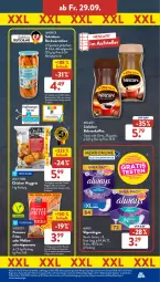 Gazetka promocyjna AldiSud - NÄCHSTE WOCHE - Gazetka - ważna od 30.09 do 30.09.2023 - strona 36 - produkty: aldi, Alwa, Always, bohne, bohnen, bohnenkaffee, chicken nuggets, eis, elle, kaffee, löslicher bohnenkaffee, Nescafé, nuggets, pommes, Pommes Frites, reis, schinken, slip, slipeinlagen, teller, Ti, würstchen