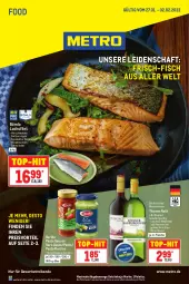 Gazetka promocyjna Metro - Food - Gazetka - ważna od 02.02 do 02.02.2022 - strona 1 - produkty: aqua, barilla, burgunder, eis, filet, fisch, flasche, früchte, früchten, getränk, getränke, grauburgunder, lachs, lachsfilet, Metro, Palette, pasta, Pasta Sauce, pesto, preisvorteil, reis, Rivaner, rwe, sauce, saucen, Ti, top-hit, wein, Weißwein