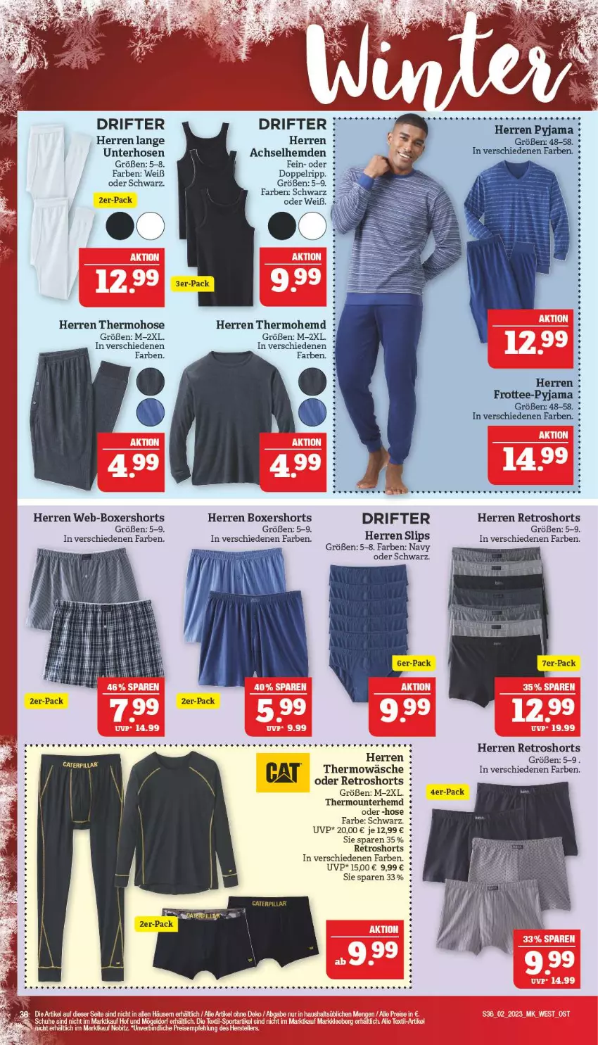 Aktueller Prospekt Marktkauf - Prospekt - von 08.01 bis 14.01.2023 - strona 36 - produkty: achselhemd, hemd, hemden, hose, hosen, Pyjama, retroshorts, shorts, slip, slips, tee, Unterhemd