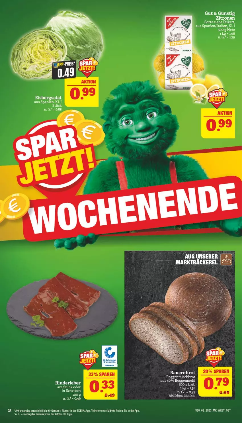 Aktueller Prospekt Marktkauf - Prospekt - von 08.01 bis 14.01.2023 - strona 38 - produkty: aktionspreis, auer, Bau, Bauer, brot, deka, eis, mehl, nuss, reis, Ti, zitrone, zitronen, ZTE