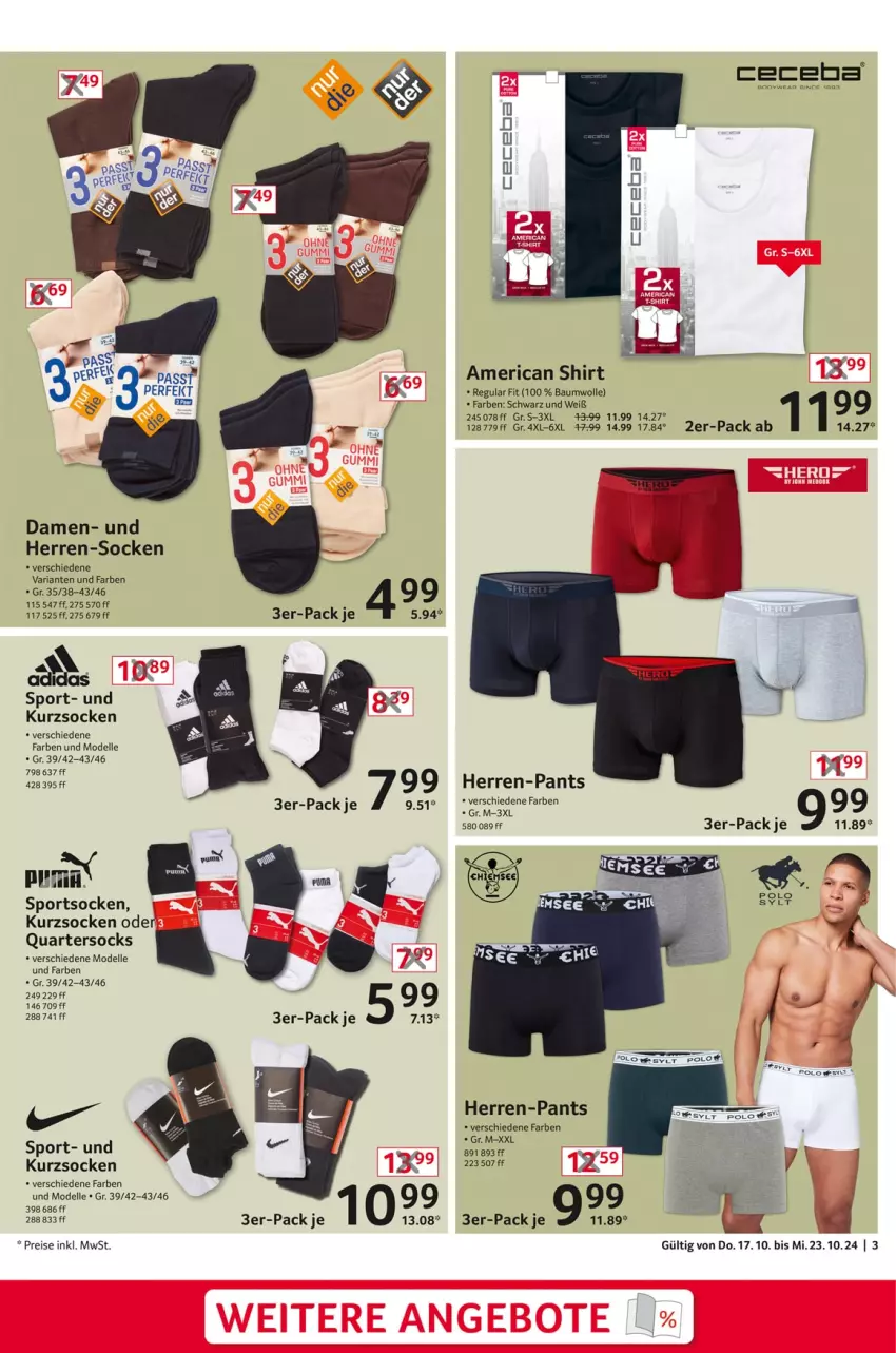 Aktueller Prospekt Selgros - Non Food - von 17.10 bis 23.10.2024 - strona 3 - produkty: Bau, baumwolle, dell, eis, elle, herren-pants, herren-socken, Mode, Pants, reis, Ria, shirt, socken, Sport, Ti, wolle