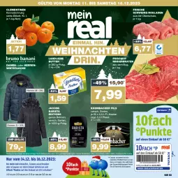 Gazetka promocyjna Real - Gazetka - ważna od 16.12 do 16.12.2023 - strona 1 - produkty: bohne, bohnen, braten, butter, clementinen, eis, Jacke, jacobs, krombache, krombacher, krombacher pils, landliebe, pils, reis, rind, rinder, rinderbraten, rouladen, Schal, Schale, schwein, schweine, Ti, wein, weine, ZTE