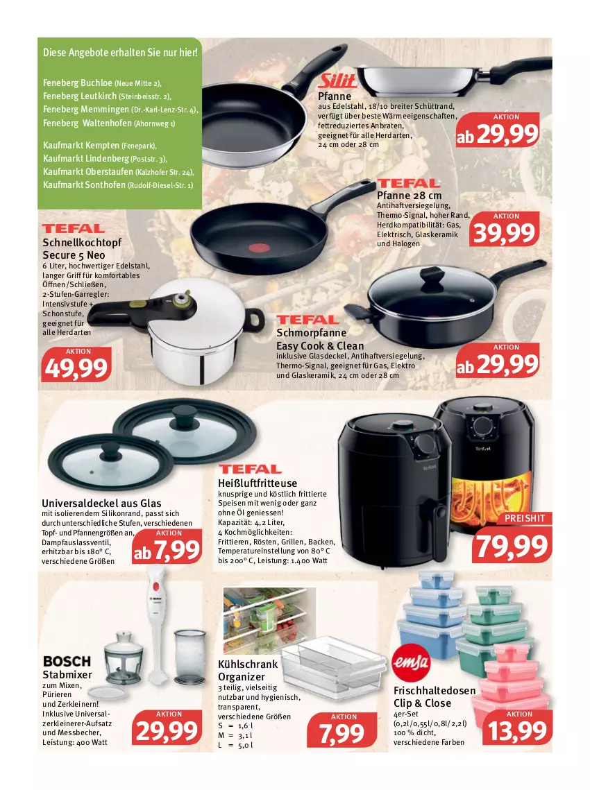 Aktueller Prospekt Feneberg - Prospekte - von 27.01 bis 29.01.2022 - strona 16 - produkty: angebot, angebote, Becher, braten, Brei, buch, chloe, decke, Deckel, Diesel, edelstahl, eis, Elektro, emmi, frischhaltedosen, fritteuse, Glasdeckel, glaskeramik, grill, Heißluftfritteuse, herdarten, Kochtopf, kühlschrank, leine, Messbecher, Mixer, Ofen, pfanne, pfannen, Pfau, reis, salz, schmorpfanne, Schnellkochtopf, Schrank, Signal, stabmixer, Ti, Tiere, topf, und pfanne, Zerkleinerer