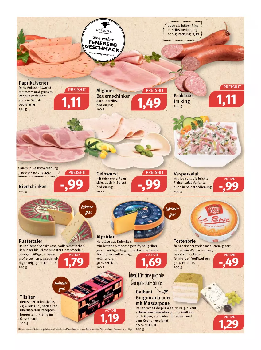 Aktueller Prospekt Feneberg - Prospekte - von 27.01 bis 29.01.2022 - strona 4 - produkty: auer, aufschnitt, Bau, Bauer, Bauernschinken, bier, bierschinken, brie, brot, deutscher schnittkäse, eis, erbsen, fleisch, fleischsalat, französischer weichkäse, galbani, garnier, gorgonzola, hartkäse, joghur, joghurt, Käse, krakauer, LG, lyoner, mac, mascarpone, milch, olive, oliven, paprika, petersilie, reis, rezept, rezepte, Ria, ring, salat, sauce, schinken, schnittkäse, Soße, Ti, Tilsiter, tisch, torte, weichkäse, wein, weine, Weißwein, wurst, Yo