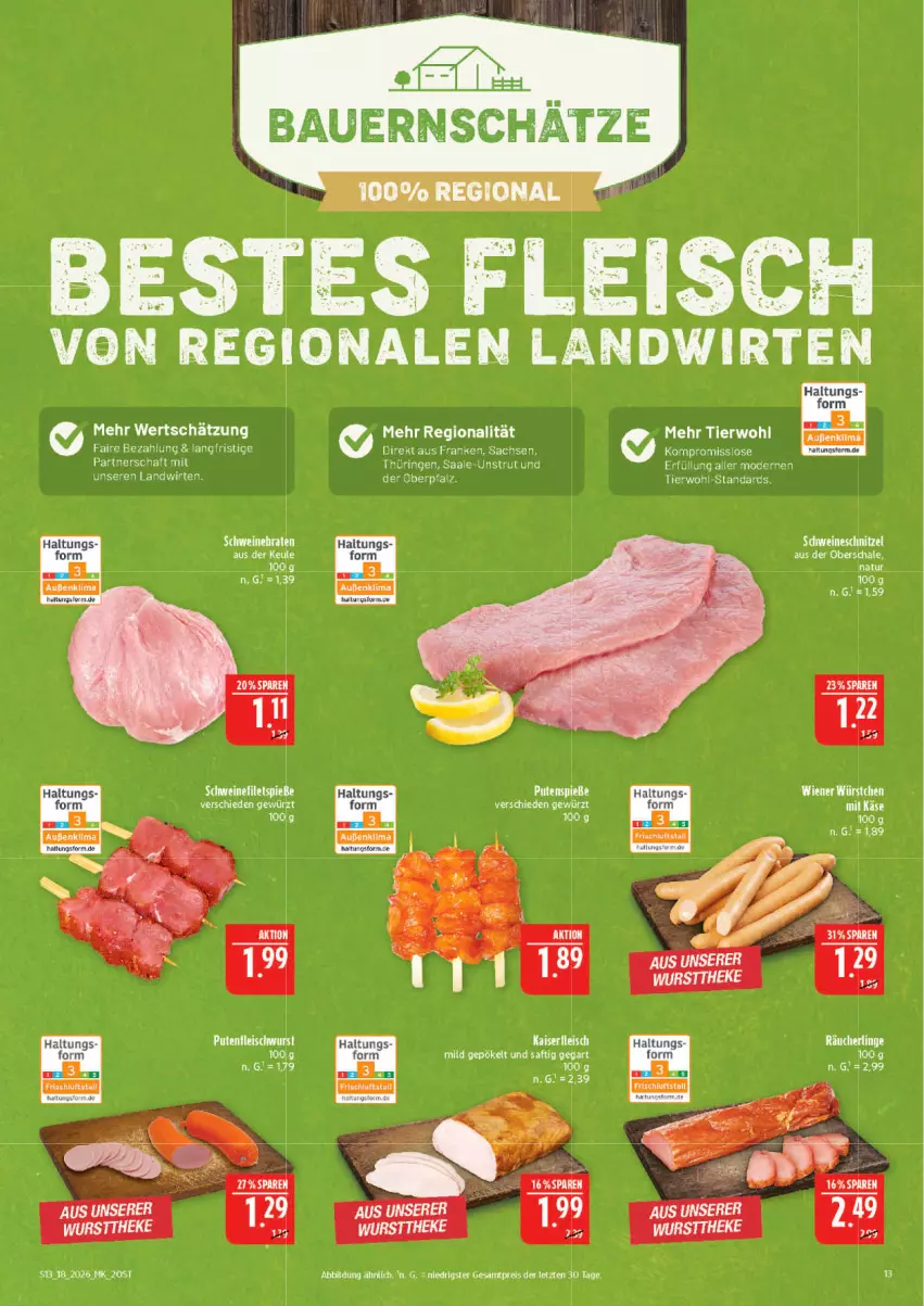 Aktueller Prospekt Marktkauf - Prospekt - von 26.04 bis 02.05.2026 - strona 13 - produkty: auer, Bau, Bauer, braten, eis, fleisch, gewürz, Kaiser, Räucherling, reis, ring, sac, saft, Schal, Schale, schwein, schweine, schweinebraten, Ti, wein, weine, ZTE