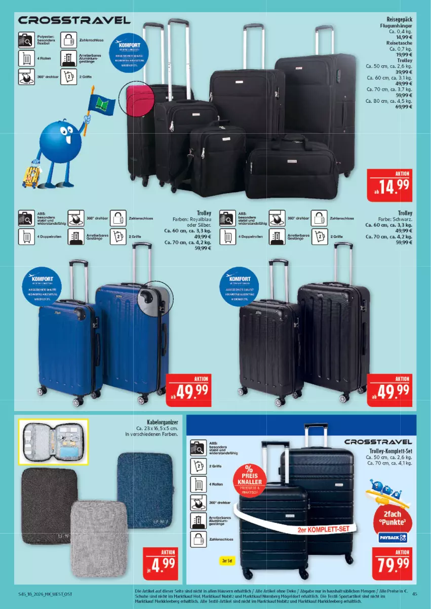 Aktueller Prospekt Marktkauf - Prospekt - von 26.04 bis 02.05.2026 - strona 45 - produkty: eis, reis, reisetasche, schuhe, Sport, Tasche, Ti, trolley