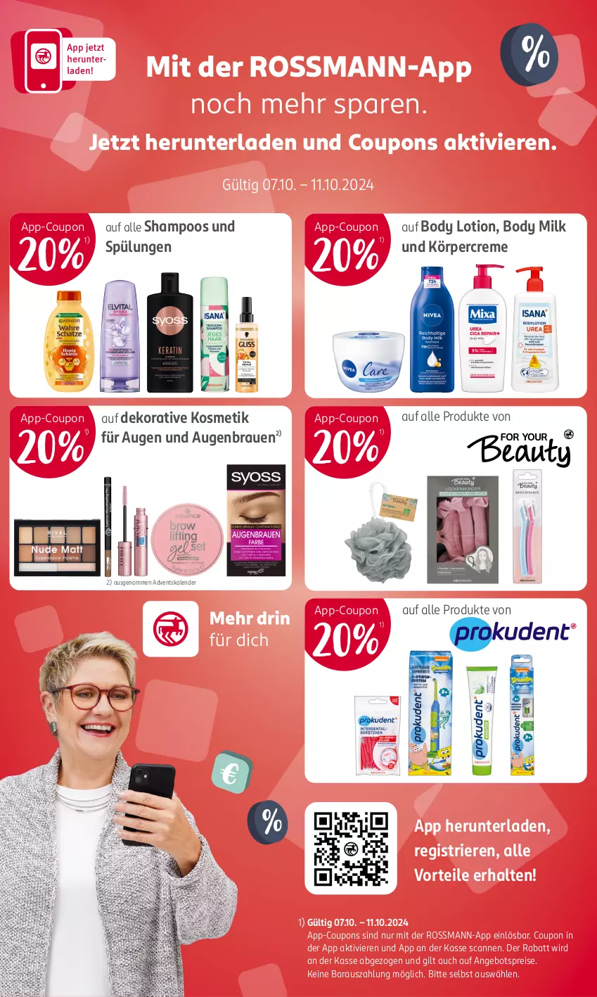 Aktueller Prospekt Rossmann - Prospekte - von 07.10 bis 11.10.2024 - strona 16 - produkty: Adventskalender, angebot, angebotspreis, body, body lotion, body milk, coupon, coupons, creme, eis, Körpercreme, kosmetik, Lotion, reis, shampoo, spülung, Ti