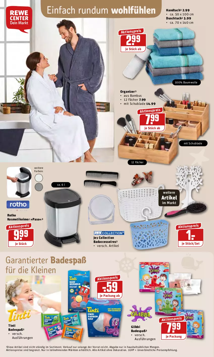 Aktueller Prospekt Rewe - Prospekte - von 24.01 bis 30.01.2022 - strona 22 - produkty: ACC, accessoires, aktionspreis, alle artikel ohne dekoration, Bad, bambus, Bau, baumwolle, dekoration, duschtuch, eimer, eis, handtuch, kosmetik, kosmetikeimer, leine, reis, Ti, tuc, wolle