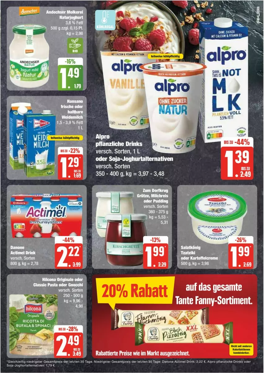 Aktueller Prospekt Edeka - Prospekte - von 05.08 bis 10.08.2024 - strona 13 - produkty: actimel, actimel drink, alpro, danone, danone actimel drink, drink, drinks, eis, joghur, joghurt, LG, Pflanzliche Drink, reis, ricotta, soja, Ti, ZTE