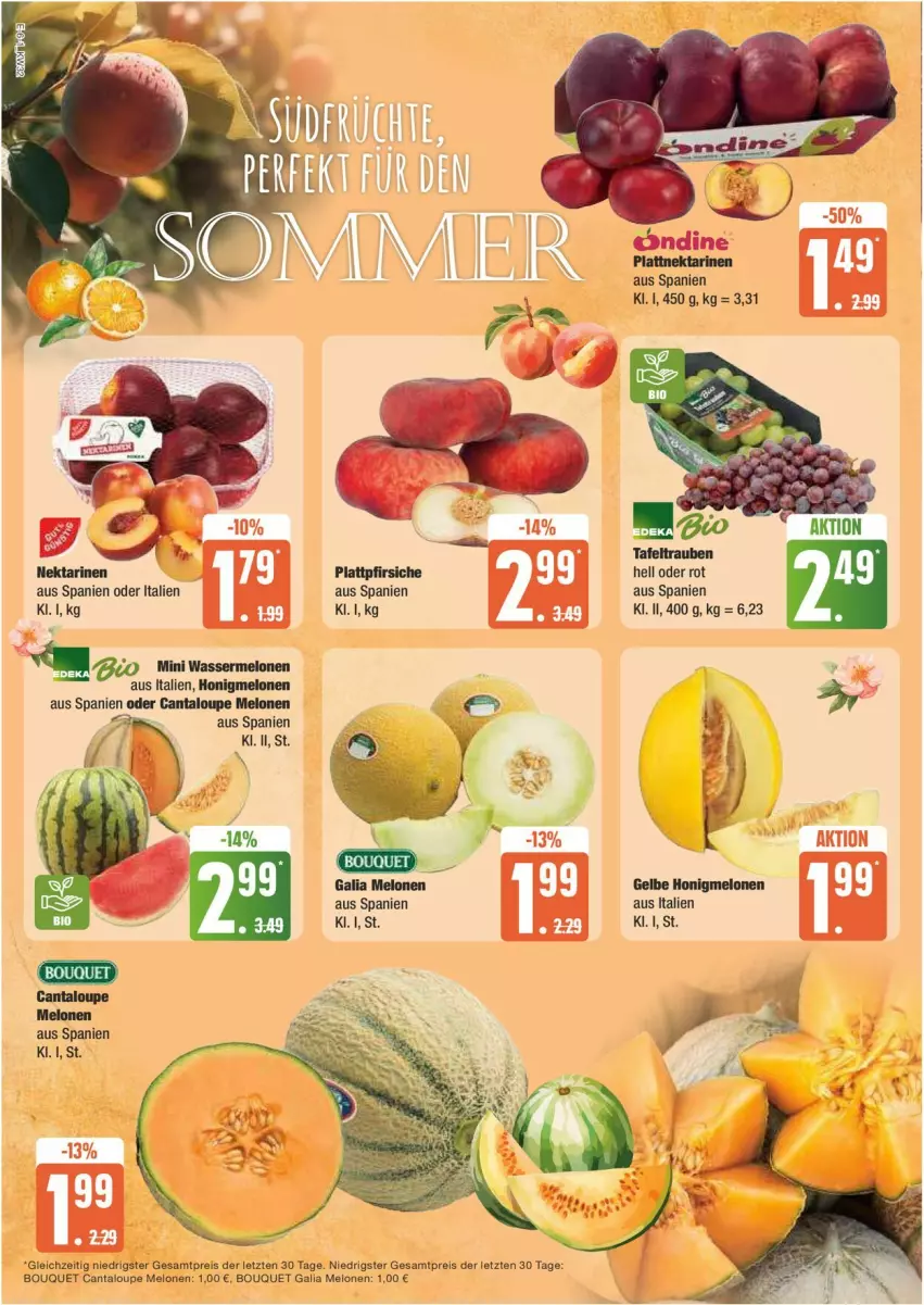 Aktueller Prospekt Edeka - Prospekte - von 05.08 bis 10.08.2024 - strona 6 - produkty: bio, eis, galia melonen, honig, honigmelone, honigmelonen, melone, melonen, mini wassermelonen, Nektar, nektarinen, pfirsich, pfirsiche, plattpfirsiche, reis, Ti, wasser, wassermelone, wassermelonen, ZTE