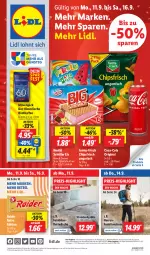 Gazetka promocyjna Lidl - Aktionsprospekt - Gazetka - ważna od 16.09 do 16.09.2023 - strona 1 - produkty: angebot, angebote, Bad, bett, bettwäsche, bio, chips, chipsfrisch, coca-cola, cola, coupon, eis, funny-frisch, gin, hose, kaffee, mövenpick, nestlé, nestlé schöller, preisvorteil, reis, röstkaffee, Schöller, Ti