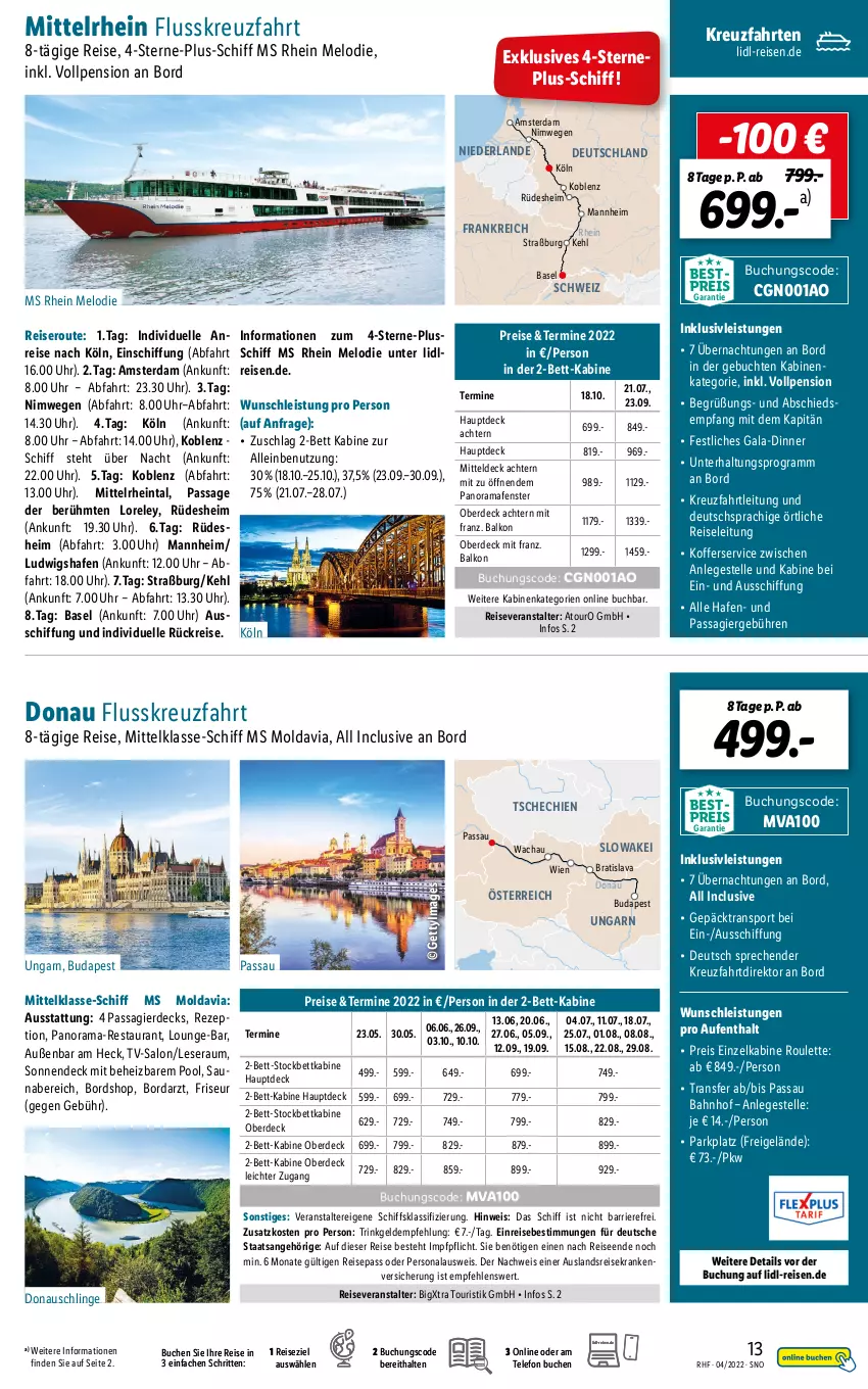 Aktueller Prospekt Lidl - Monatliche Reise-Highlights - von 30.03 bis 25.05.2022 - strona 13 - produkty: bett, buch, eis, elle, erde, fenster, inklusivleistungen, koffer, kreuzfahrten, Persona, pool, rama, reis, reiseveranstalter, rel, rezept, Sport, telefon, Ti, uhr