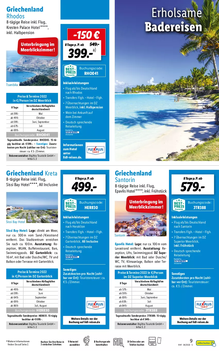 Aktueller Prospekt Lidl - Monatliche Reise-Highlights - von 30.03 bis 25.05.2022 - strona 9 - produkty: Astra, Bad, buch, dusche, eis, elle, Garten, inklusivleistungen, LG, lion, pool, reis, reiseveranstalter, rezept, ring, rum, telefon, Ti, wein