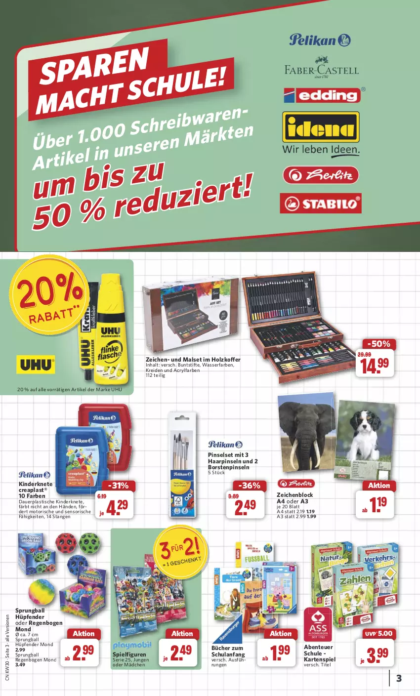 Aktueller Prospekt Combi - Prospekte - von 22.07 bis 24.08.2024 - strona 3 - produkty: asti, auer, ball, buntstifte, ente, Holz, Kartenspiel, Kinder, koffer, Kreide, Pinsel, Pinselset, stifte, Ti, tisch, uhu, wasser, zeichenblock