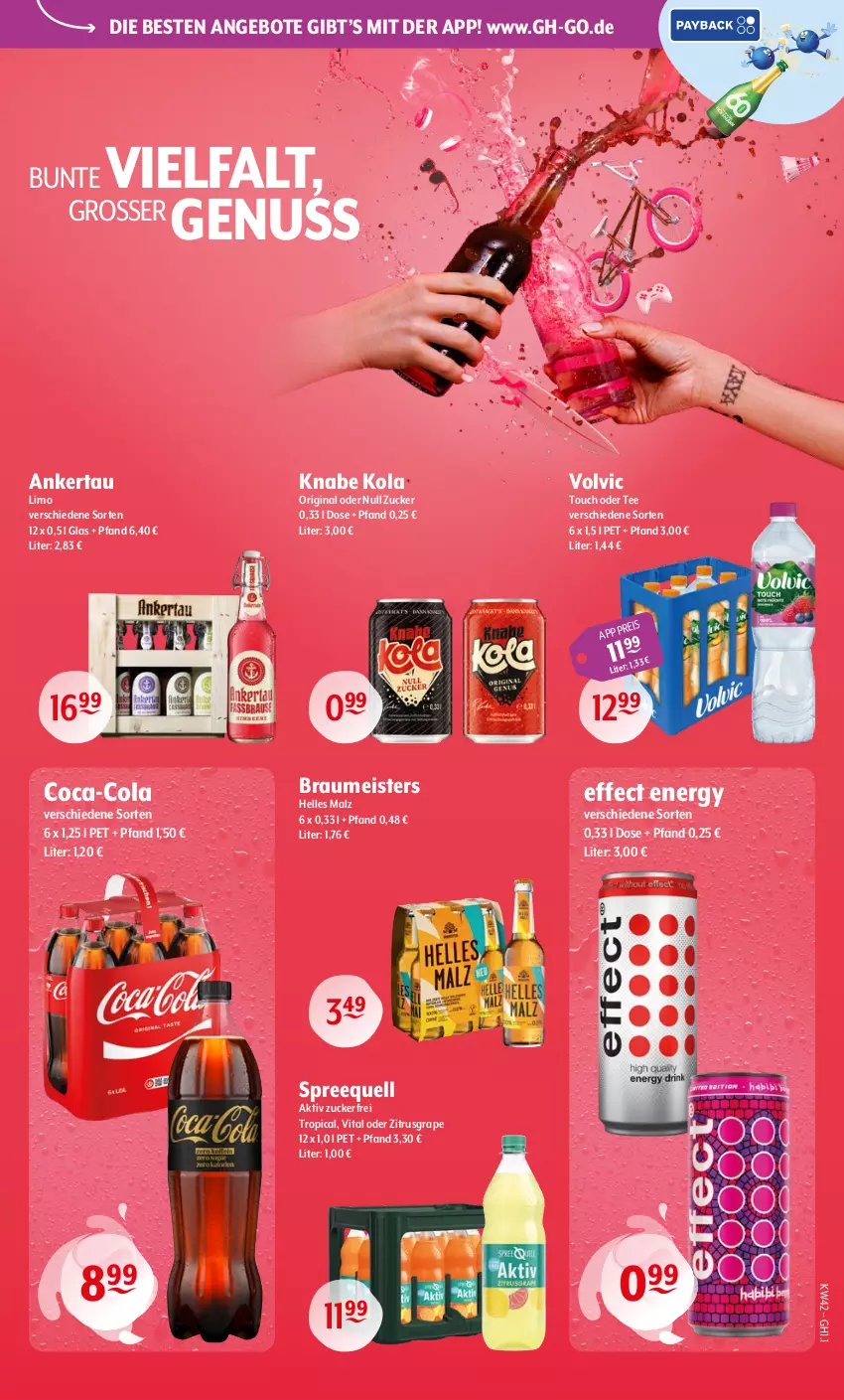 Aktueller Prospekt Getraenke Hoffmann - Prospekte - von 12.10 bis 17.10.2026 - strona 3 - produkty: angebot, angebote, coca-cola, cola, Effect, eis, elle, gin, limo, malz, Meister, nuss, Spreequell, tee, Ti, vita, volvic, zucker