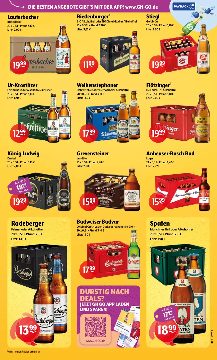Aktueller Prospekt Getraenke Hoffmann - Prospekte - von 12.10 bis 17.10.2026 - strona 7 - produkty: alkohol, angebot, angebote, Berger, bier, bio, brot, budweiser, burger, eis, gin, grevensteiner, Hefe, Heu, pils, pilsner, radeberger, radeberger pilsner, radler, Spaten, steiner, Stiegl, Ti, weihenstephan