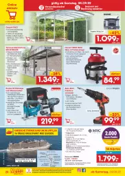 Gazetka promocyjna Netto Marken-Discount - Filial-Angebote - Gazetka - ważna od 01.10 do 01.10.2022 - strona 28 - produkty: akku, akkuschrauber, asti, Bau, bett, Betten, buch, Carport, dusche, eis, elle, fanta, fenster, Hohlkammerplatte, hoover, HP, koffer, kreuzfahrten, ladegerät, latte, LG, ndk, reis, reiseveranstalter, Ria, säge, schrauben, stichsäge, Terrassenüberdachung, Ti, Trockensauger, uhr, uv-schutz, versandkostenfrei