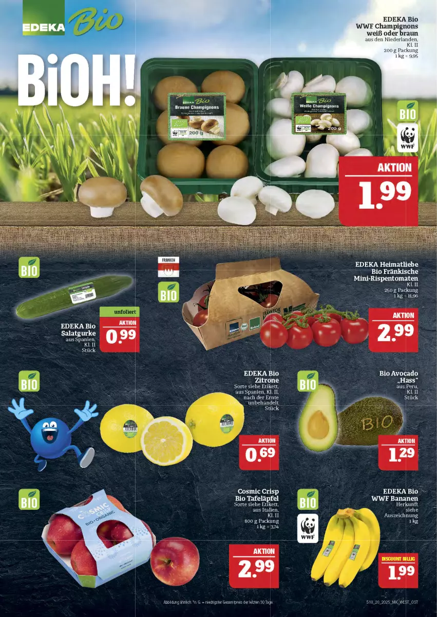 Aktueller Prospekt Marktkauf - Prospekt - von 11.05 bis 17.05.2025 - strona 10 - produkty: avocado, bio, braun, champignon, champignons, deka, dell, edeka bio, eis, gurke, LG, reis, Ria, salat, Salatgurke, Ti, zitrone, ZTE