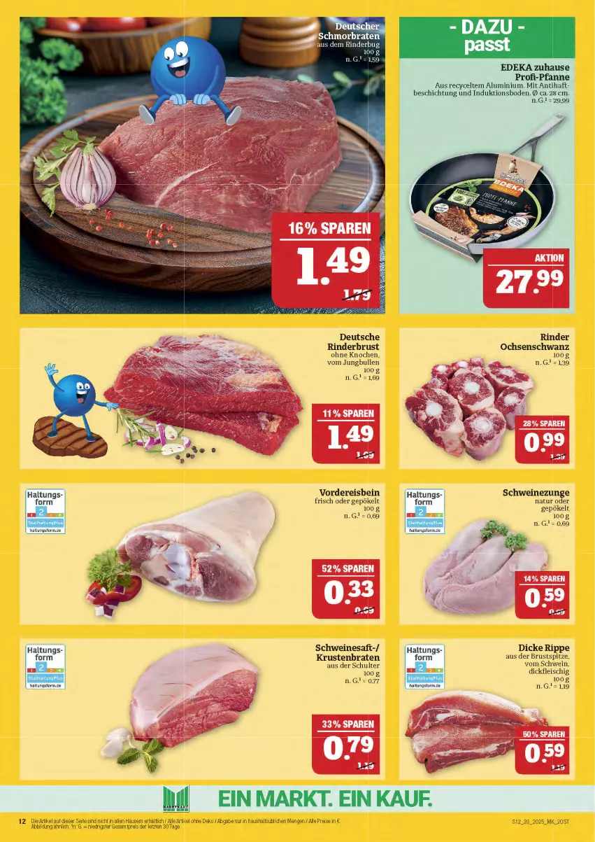 Aktueller Prospekt Marktkauf - Prospekt - von 11.05 bis 17.05.2025 - strona 12 - produkty: braten, deka, eis, fleisch, jungbullen, krustenbraten, natur, pfanne, reis, rind, rinder, saft, schmorbraten, schwein, schweine, Schweinezunge, Ti, wein, weine, ZTE