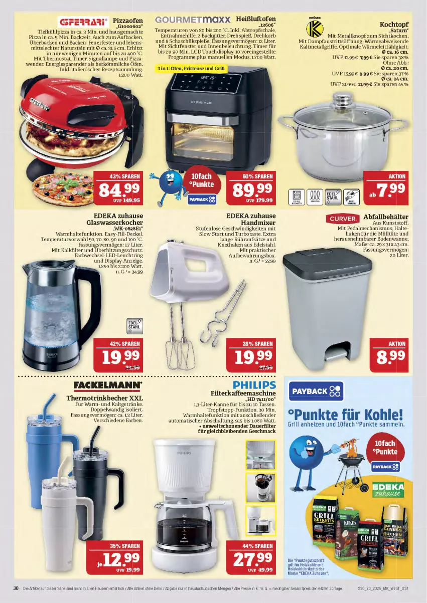 Aktueller Prospekt Marktkauf - Prospekt - von 11.05 bis 17.05.2025 - strona 30 - produkty: auer, aufbewahrungsbox, aust, auto, Becher, Behälter, beleuchtung, briketts, decke, Deckel, deka, edelstahl, eis, elle, fackelmann, fenster, filterkaffee, getränk, getränke, grill, handmixer, Holz, holzkohle, kaffee, kaffeemaschine, Kocher, Kochtopf, korb, krüger, Lampe, LG, mac, Mixer, natur, naturstein, Ofen, Pfau, Philips, pizza, Pizzaofen, reis, rezept, ring, Schal, Schale, Signal, tasse, tee, thermostat, Ti, timer, tisch, topf, trinkbecher, Tüte, überhitzungsschutz, Wanne, wasser, wasserkocher, ZTE