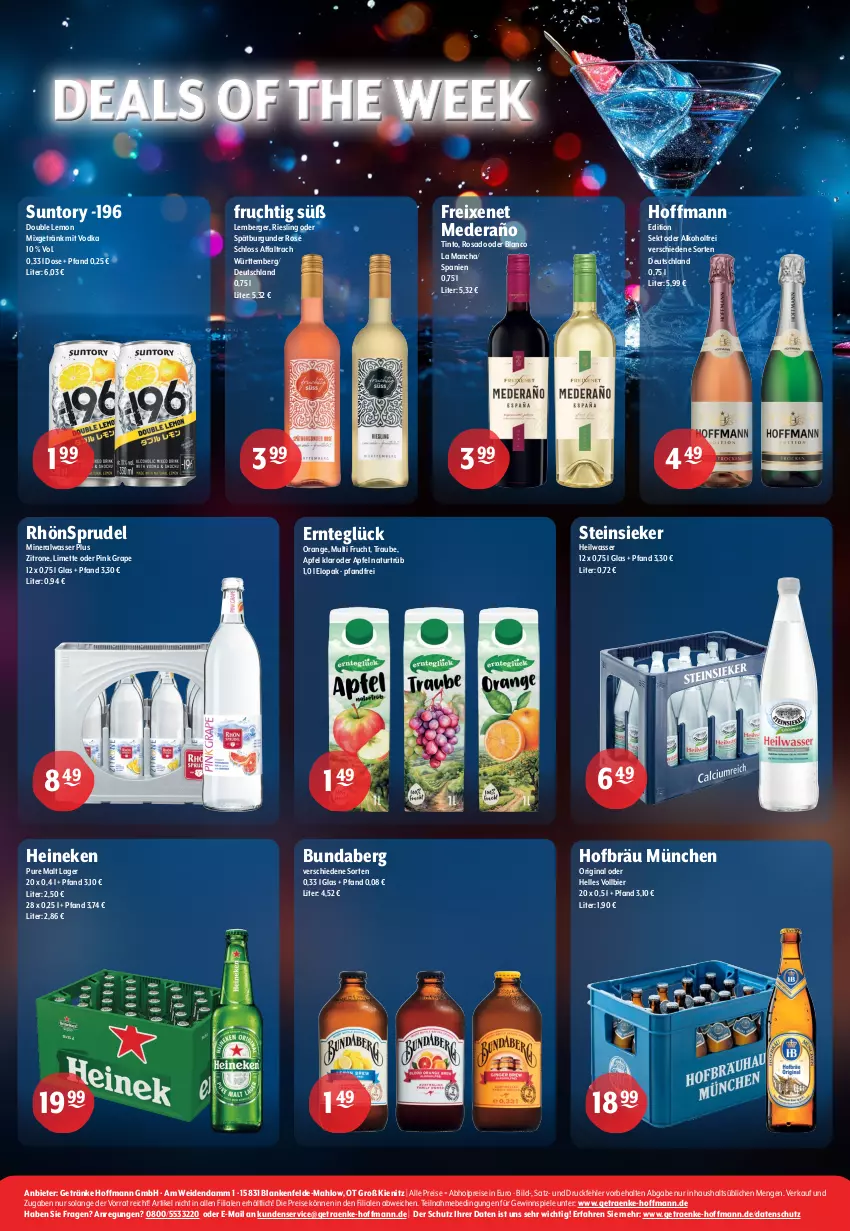 Aktueller Prospekt Getraenke Hoffmann - Prospekte - von 25.11 bis 07.12.2024 - strona 8 - produkty: abholpreise, alkohol, Alwa, apfel, Berger, bier, Bundaberg, burgunder, eis, elle, freixenet, frucht, getränk, getränke, gewinnspiel, gin, heineken, limette, Mett, mineralwasser, Mixgetränk, natur, orange, reis, RhönSprudel, riesling, sekt, spätburgunder, Spiele, Sprudel, Steinsieker, Ti, vodka, wasser, zitrone