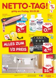 Gazetka promocyjna Netto Marken-Discount - Filial-Angebote - Gazetka - ważna od 21.01 do 21.01.2023 - strona 39 - produkty: angebot, Ayran, bestpreis, bier, Biere, eis, filet, Kefir, leine, Müller, reis, schwein, schweine, schweinefilet, Ti, Trockner, wäschetrockner, wein, weine, ZTE
