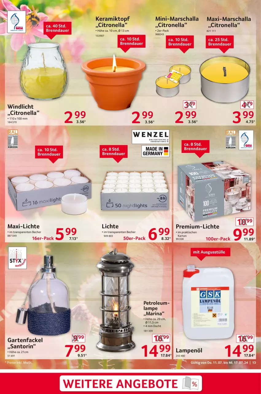 Aktueller Prospekt Selgros - Non Food - von 11.07 bis 17.07.2024 - strona 13 - produkty: angebot, angebote, auer, Becher, ente, Garten, Gartenfackel, Germ, kerze, Lampe, mars, Schal, Ti, tisch, topf, windlicht