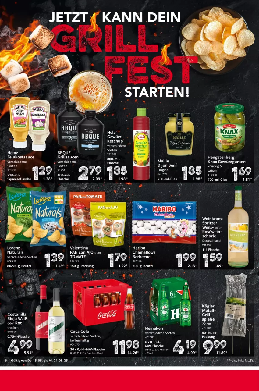 Aktueller Prospekt Selgros - Food - von 15.05 bis 21.05.2025 - strona 6 - produkty: barbecue, Bau, cola, feinkost, flasche, gin, grill, grillsauce, hama, heinz, Hela, krone, maille, mw-flasche, rel, rioja, sauce, saucen, schorle, Ti, tomate, wein