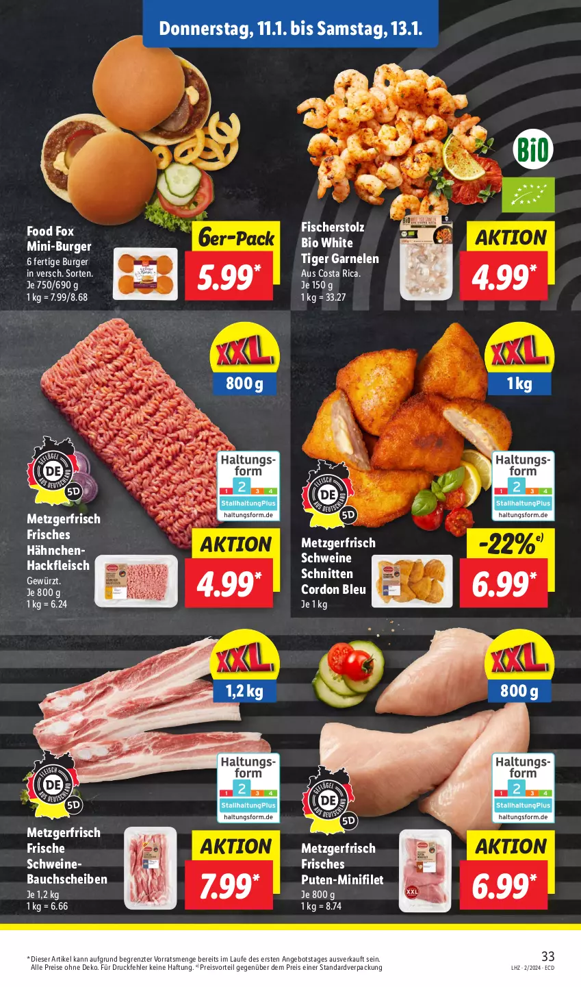 Aktueller Prospekt Lidl - Aktionsprospekt - von 08.01 bis 13.01.2024 - strona 47 - produkty: angebot, Bau, bauchscheiben, bio, burger, cordon bleu, eis, filet, fisch, fische, Fischer, fleisch, garnelen, gewürz, hackfleisch, preisvorteil, pute, reis, schnitten, schwein, schweine, Schweinebauch, schweinebauchscheiben, Ti, wein, weine, ZTE