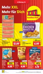 Gazetka promocyjna Lidl - Aktionsprospekt - Gazetka - ważna od 13.01 do 13.01.2024 - strona 16 - produkty: chicken nuggets, eis, filet, filets, flammkuchen, gin, kuchen, lachs, lachsfilet, lamm, ndk, nuggets, Ofen, pizza, pommes, Pommes Frites, preisvorteil, reis, Schal, Schale, steinofen, steinofen pizza, Ti, wagner