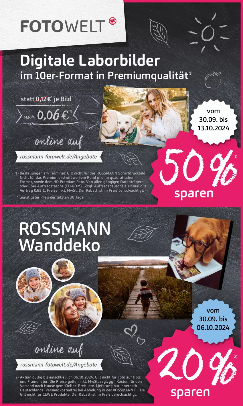 Aktueller Prospekt Rossmann - Prospekte - von 30.09 bis 04.10.2024 - strona 18 - produkty: angebot, angebote, cewe, eis, Holz, ndk, quad, reis, Schal, Schale, Tasche, Ti, tisch, versandkostenfrei, Wanddeko, ZTE