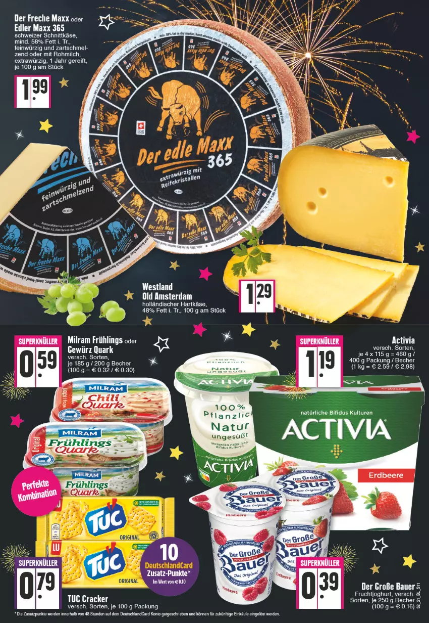 Aktueller Prospekt E Center - Angebote der Woche - von 27.12.2021 bis 01.01.2022 - strona 11 - produkty: activia, Becher, beere, bifi, deutschlandcard, erdbeere, erde, frucht, fruchtjoghurt, gewürz, hartkäse, joghur, joghurt, Käse, milch, milram, quark, schnittkäse, schweizer schnittkäse, Ti