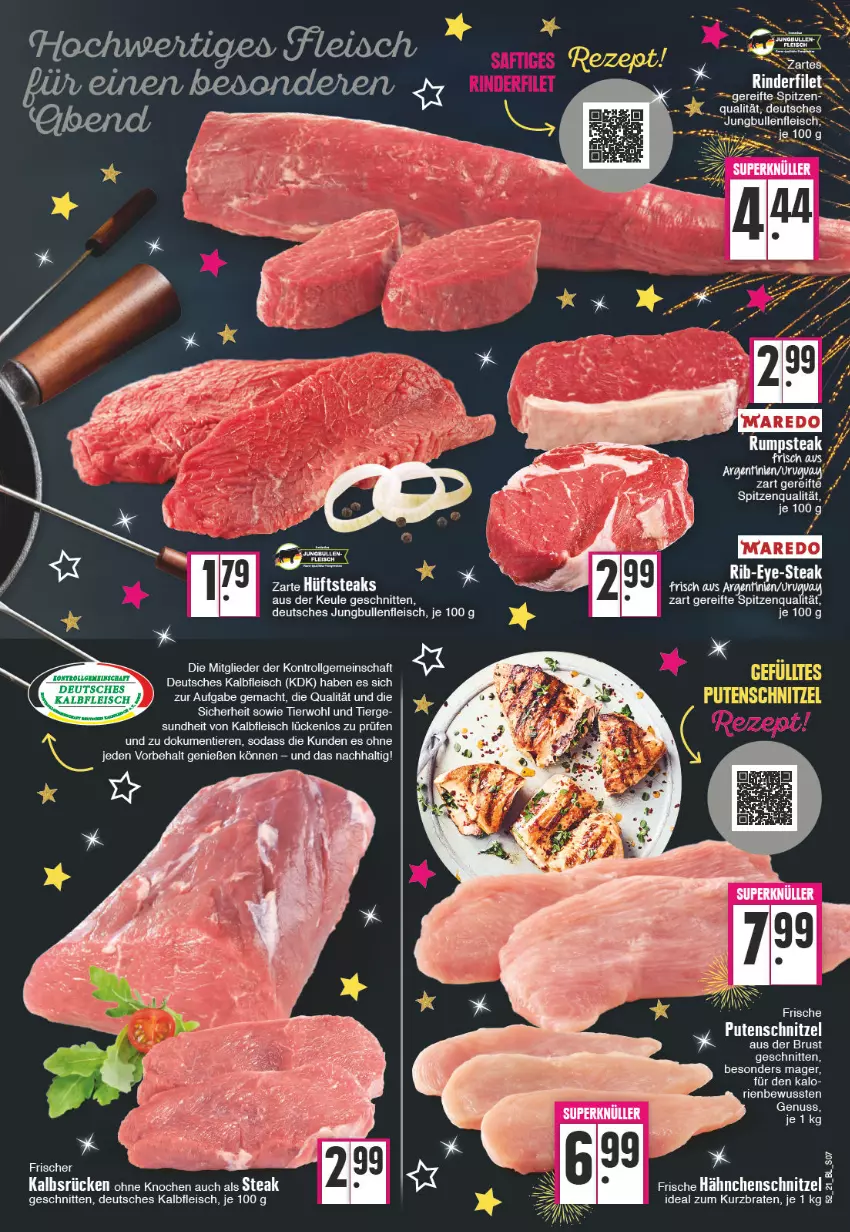 Aktueller Prospekt E Center - Angebote der Woche - von 27.12.2021 bis 01.01.2022 - strona 7 - produkty: braten, eis, fleisch, Frische Hähnchen, Hähnchenschnitzel, jungbullen, Kalbfleisch, LG, mac, nuss, pute, putenschnitzel, schnitten, schnitzel, Soda, spitzenqualität, steak, Ti, Tiere