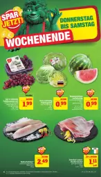 Gazetka promocyjna Marktkauf - Prospekt - Gazetka - ważna od 22.06 do 22.06.2024 - strona 42 - produkty: Bau, fisch, frischfisch, früchte, lachs, lamm, melone, schnitten, tafeltrauben, Ti, trauben, wasser, wassermelone