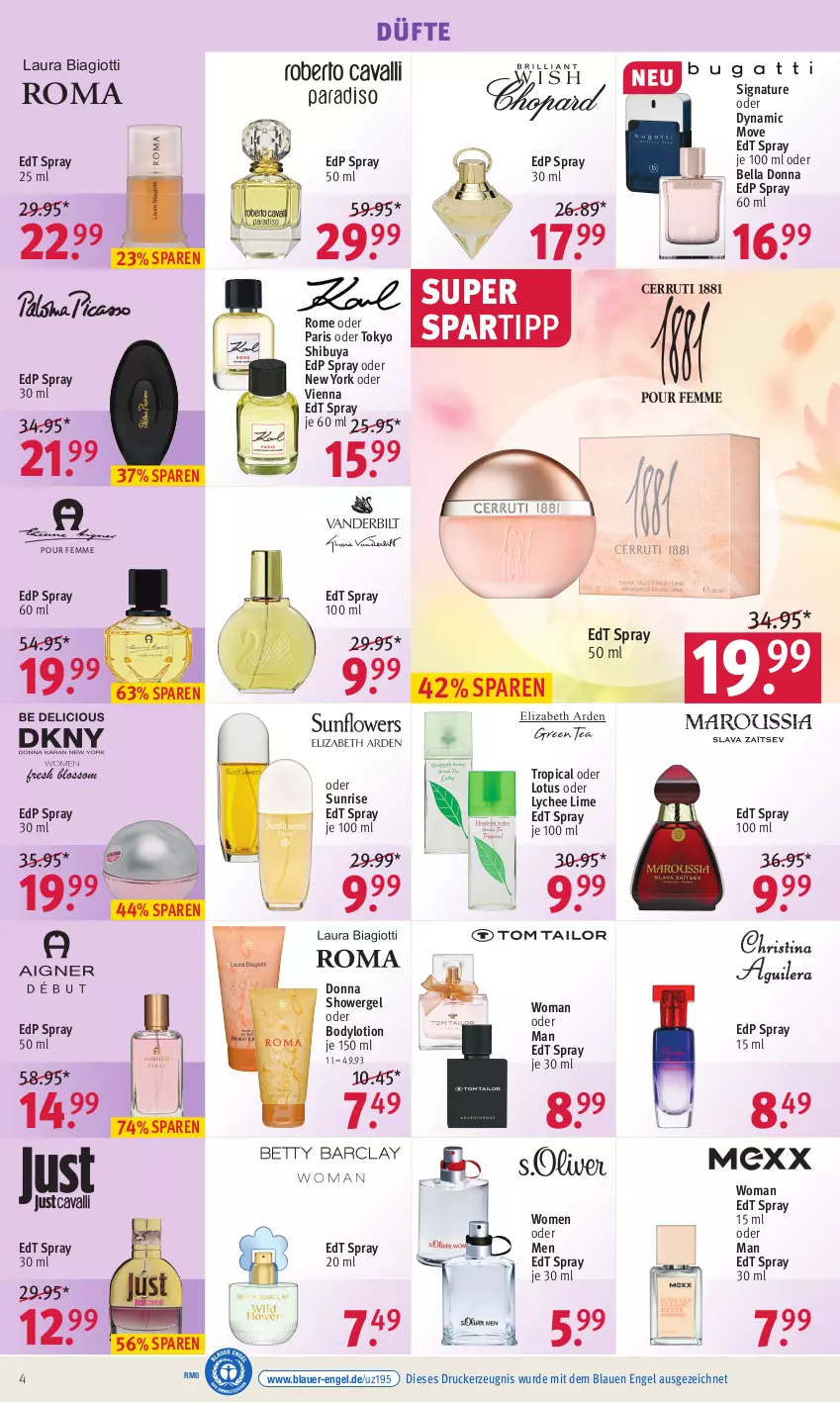 Aktueller Prospekt Rossmann - Prospekte - von 09.01 bis 13.01.2023 - strona 4 - produkty: auer, body, bodylotion, drucker, edp spray, edt spray, Engel, kerze, laura biagiotti, Lotion, natur, spartipp, Ti, Yo