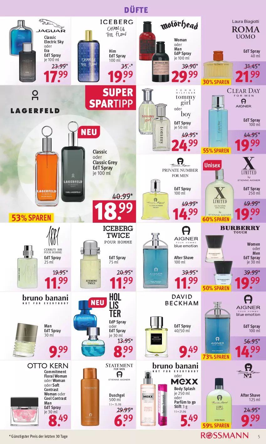 Aktueller Prospekt Rossmann - Prospekte - von 09.01 bis 13.01.2023 - strona 5 - produkty: after shave, body, duschgel, edp spray, edt spray, eis, laura biagiotti, reis, spartipp, Ti, ZTE