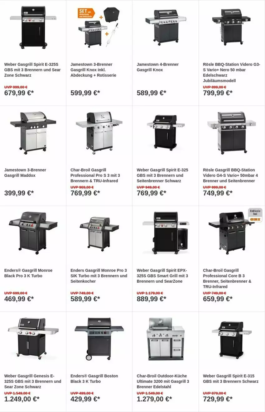 Aktueller Prospekt Obi - Prospekte - von 31.10 bis 08.11.2023 - strona 10 - produkty: char-broil, dell, edelstahl, enders, gasgrill, grill, Jubiläums, Kocher, küche, lack, Mode, nero, rösle, Ti, weber